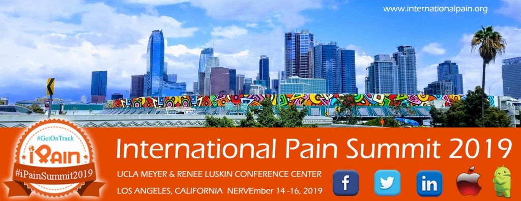 ipain summit banner with LA back drop ipain summit banner with LA back drop