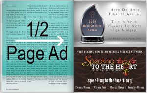half page ad in iPain Living Magazine