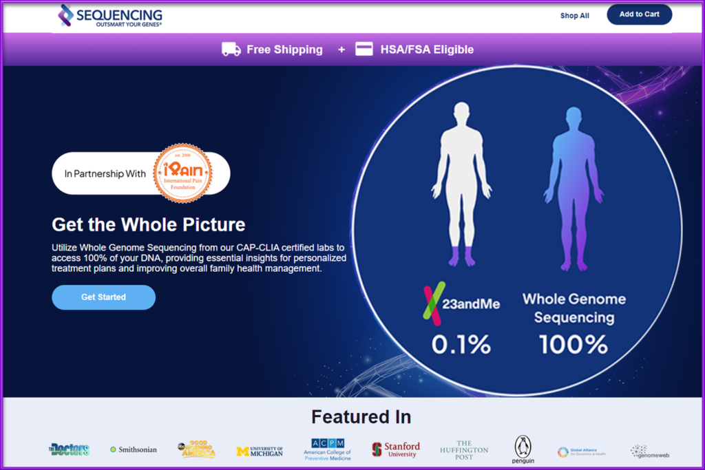 Whole Genome Sequencing discount through iPain